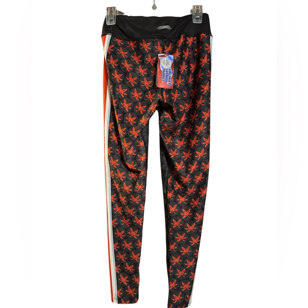 Ohio State Stylish Black Track Pants with Red and White Stripes